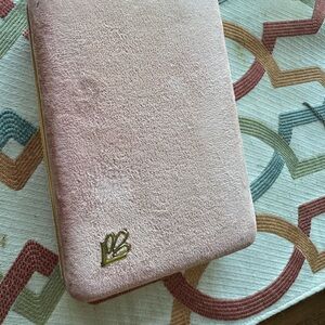 Pink Velvet jewelry box with Gold Logo